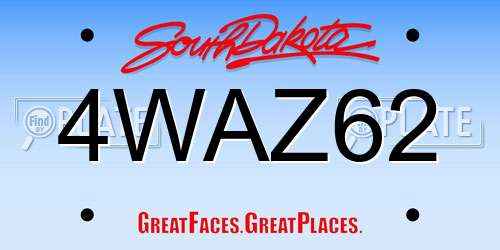 4WAZ62 South Dakota License Plate
