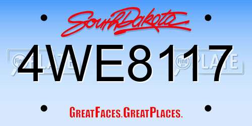 4WE8117 South Dakota License Plate