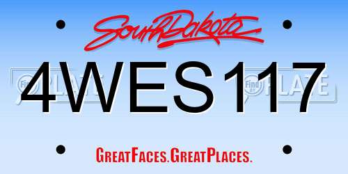 4WES117 South Dakota License Plate