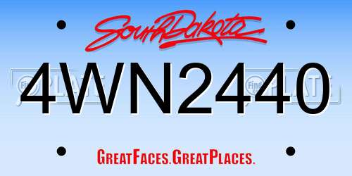 4WN2440 South Dakota License Plate