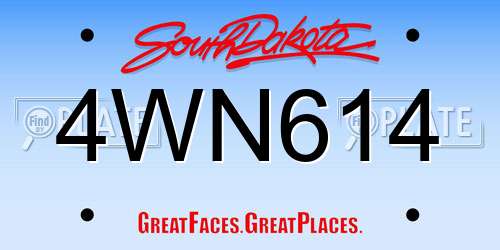 4WN614 South Dakota License Plate