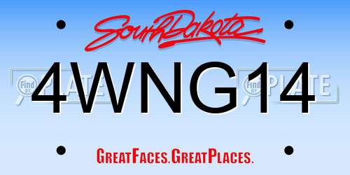 4WNG14 South Dakota License Plate