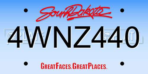 4WNZ440 South Dakota License Plate