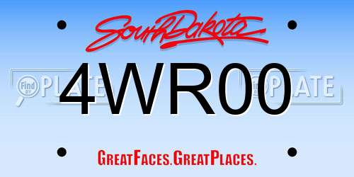 4WR00 South Dakota License Plate