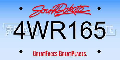 4WR165 South Dakota License Plate