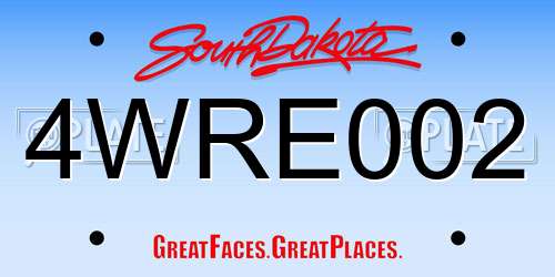 4WRE002 South Dakota License Plate