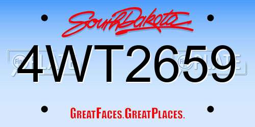 4WT2659 South Dakota License Plate