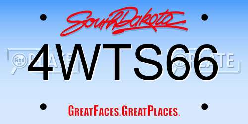 4WTS66 South Dakota License Plate