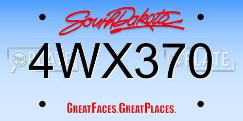 4WX370 South Dakota License Plate