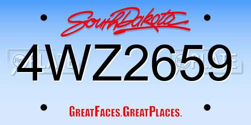 4WZ2659 South Dakota License Plate