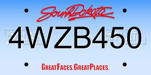 4WZB450 South Dakota License Plate