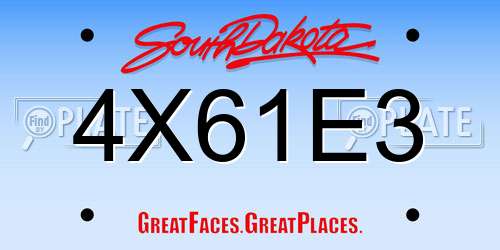 4X61E3 South Dakota License Plate