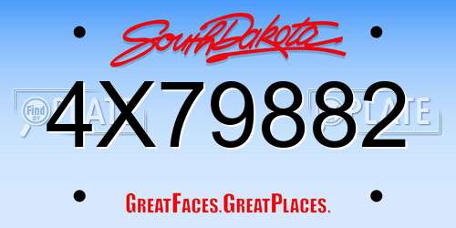 4X79882 South Dakota License Plate