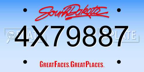 4X79887 South Dakota License Plate