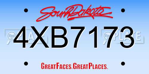 4XB7173 South Dakota License Plate