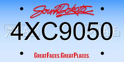 4XC9050 South Dakota License Plate
