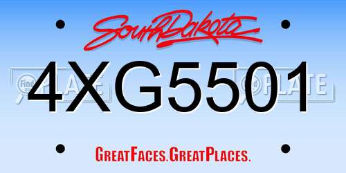 4XG5501 South Dakota License Plate