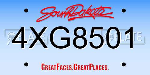 4XG8501 South Dakota License Plate