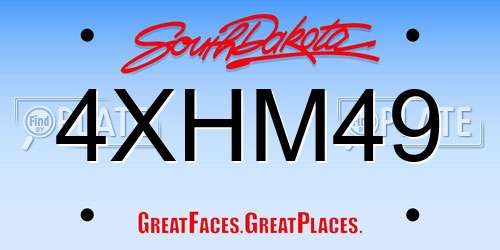 4XHM49 South Dakota License Plate