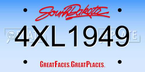 4XL1949 South Dakota License Plate