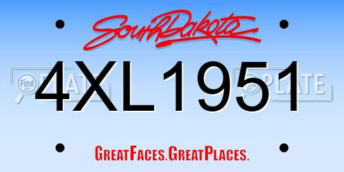 4XL1951 South Dakota License Plate