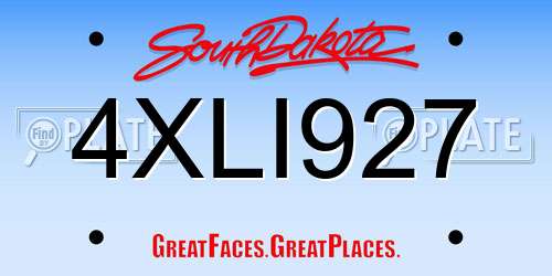 4XLI927 South Dakota License Plate