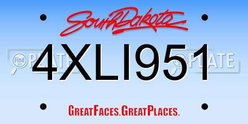 4XLI951 South Dakota License Plate