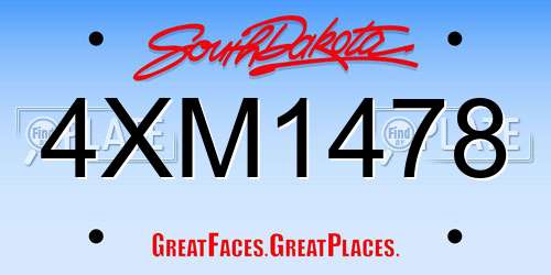 4XM1478 South Dakota License Plate