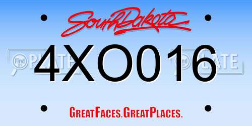 4XO016 South Dakota License Plate