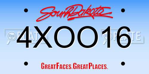 4XOO16 South Dakota License Plate