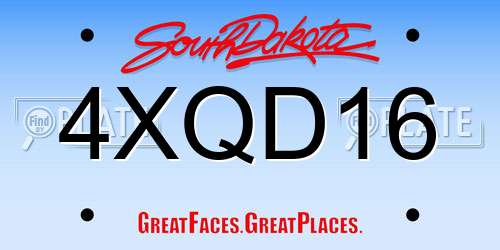 4XQD16 South Dakota License Plate