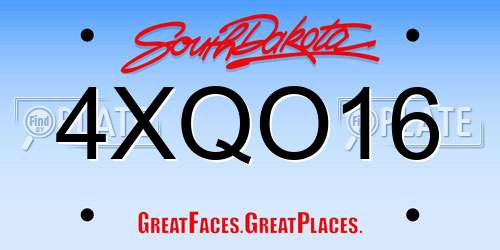 4XQO16 South Dakota License Plate