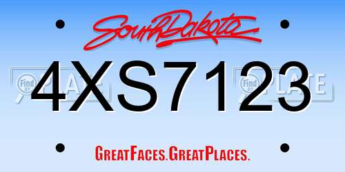 4XS7123 South Dakota License Plate