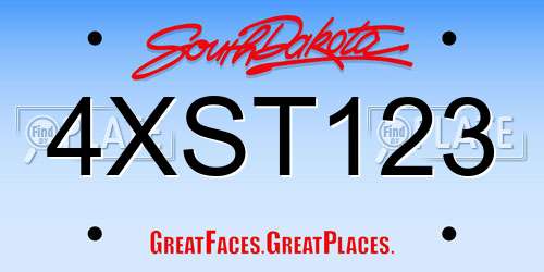 4XST123 South Dakota License Plate
