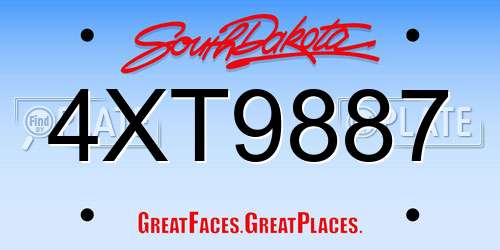 4XT9887 South Dakota License Plate