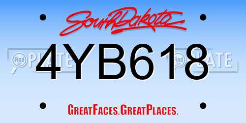 4YB618 South Dakota License Plate