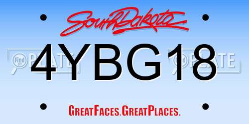 4YBG18 South Dakota License Plate
