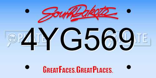 4YG569 South Dakota License Plate