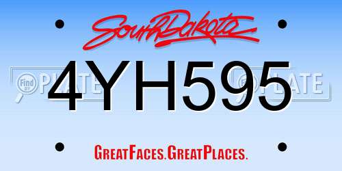 4YH595 South Dakota License Plate