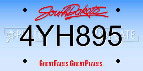 4YH895 South Dakota License Plate