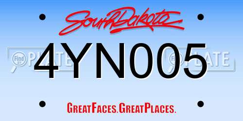4YN005 South Dakota License Plate