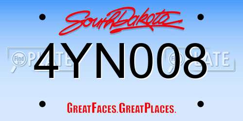 4YN008 South Dakota License Plate