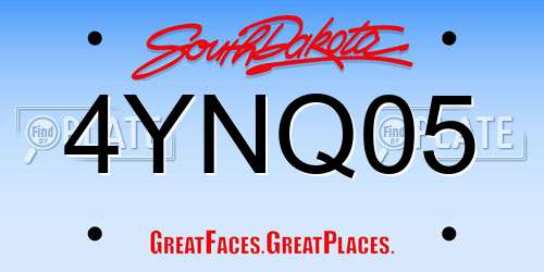 4YNQ05 South Dakota License Plate