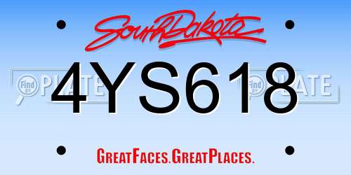 4YS618 South Dakota License Plate