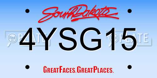 4YSG15 South Dakota License Plate