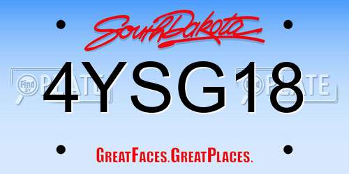 4YSG18 South Dakota License Plate