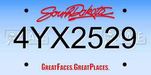 4YX2529 South Dakota License Plate