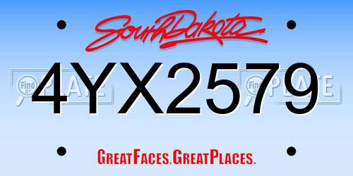 4YX2579 South Dakota License Plate