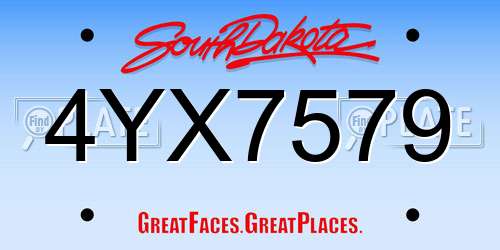 4YX7579 South Dakota License Plate