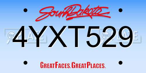 4YXT529 South Dakota License Plate